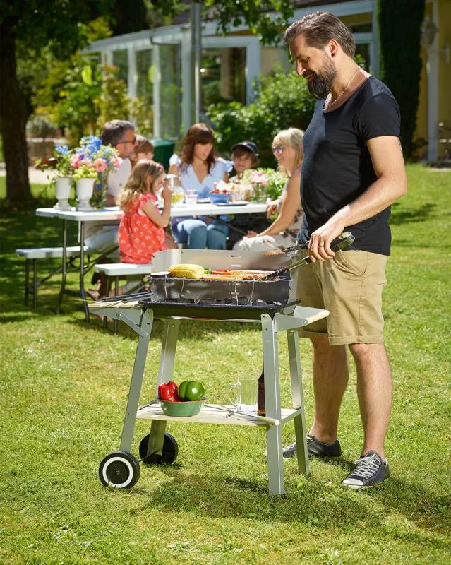 BBQ-Grill - Mit Rädern und Arbeitsplatte - 55x35cm - 5