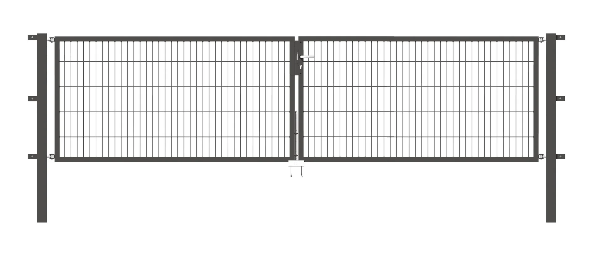 Doppeltor Flexo mit Zubehör, anthrazit, Breite 400 cm, Höhe 100 cm, PF: 8 x 8 cm - 0
