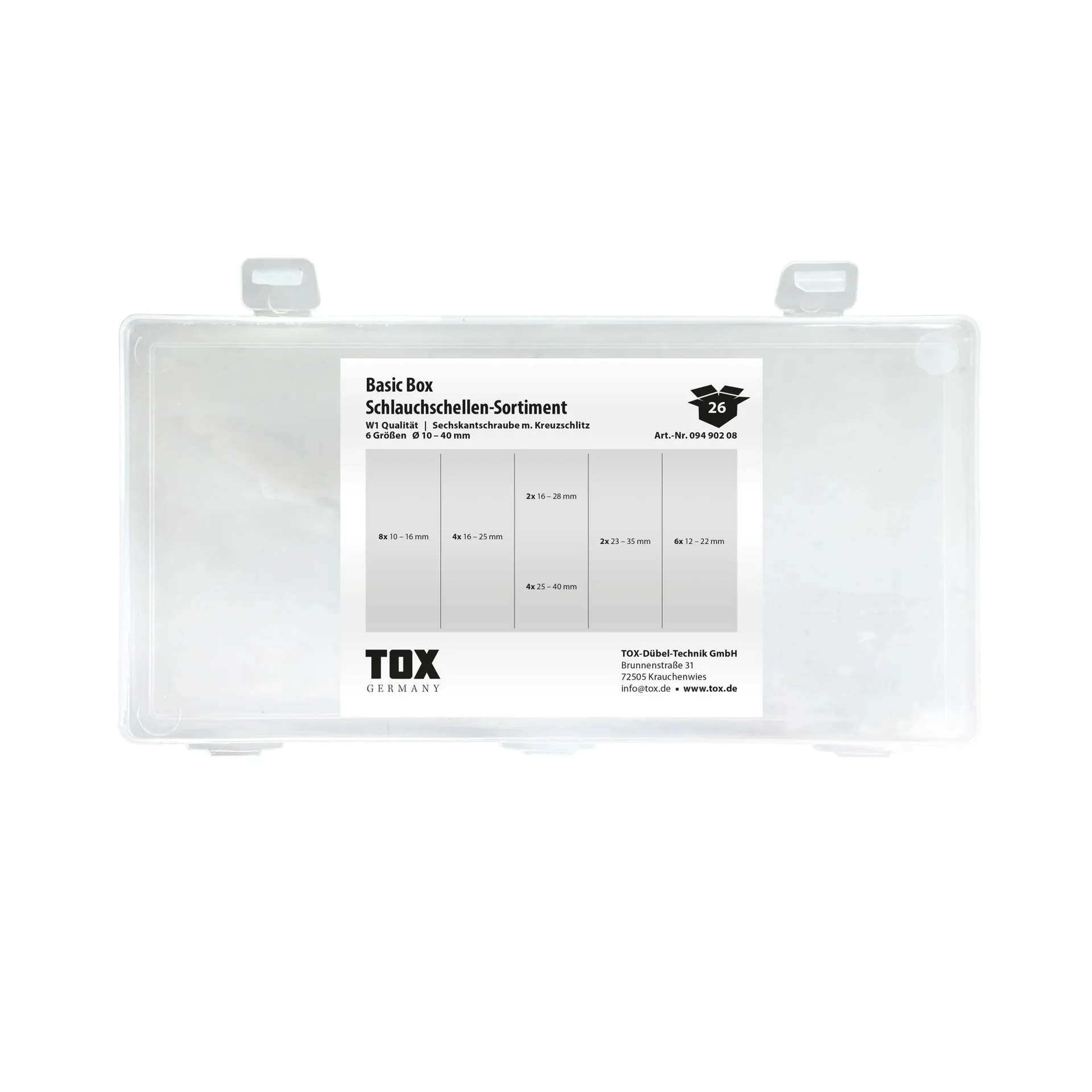 Schlauchschellen - Sortiment Basic Box 26-teilig - 2