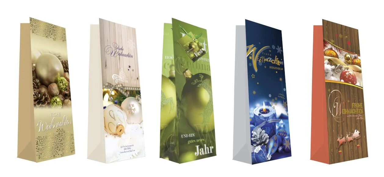 Flaschentüten "Weihnachten", 5 Stück - 5