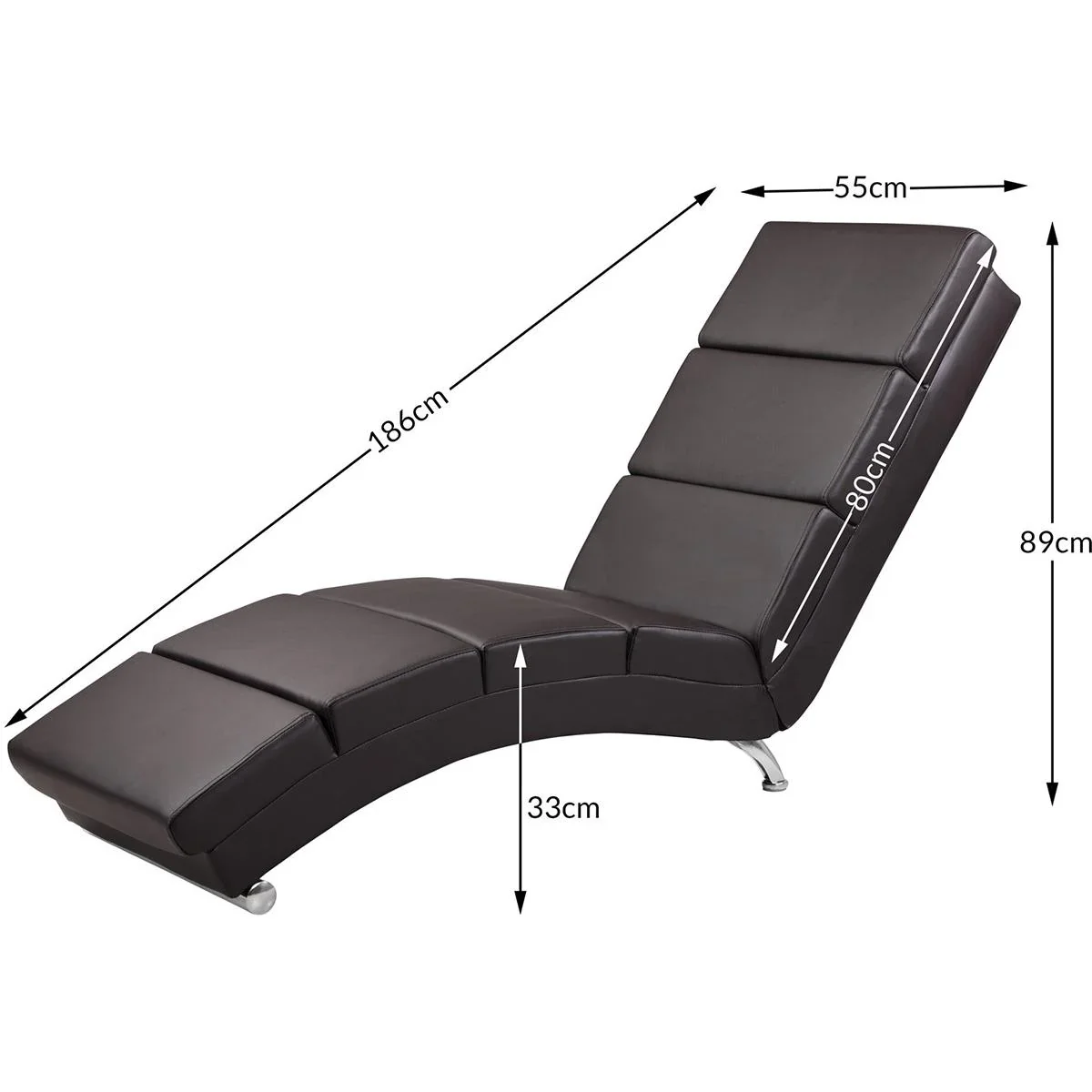 Relaxliege London Dunkelbraun mit Massage- und Heizfunktion - 1
