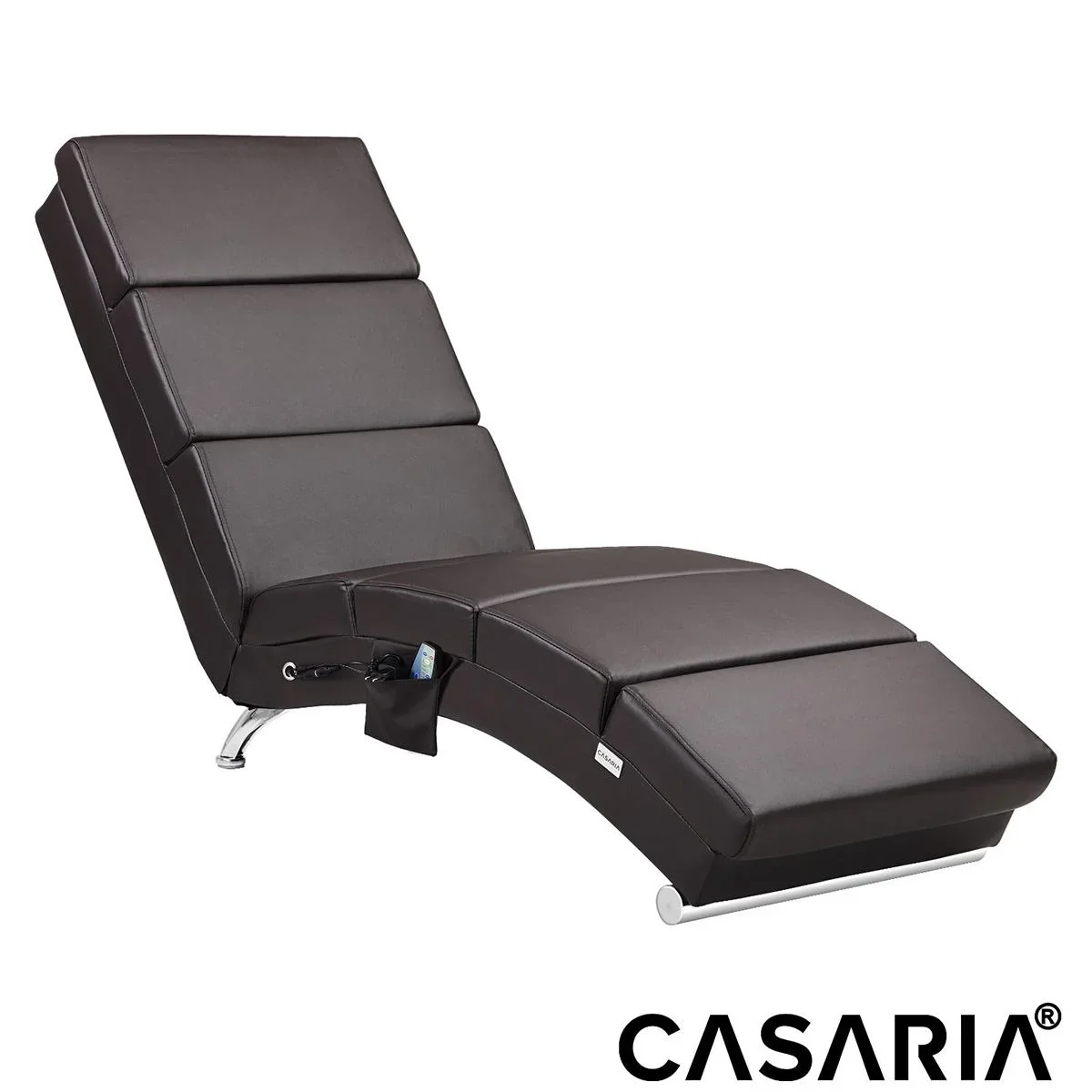 Relaxliege London Dunkelbraun mit Massage- und Heizfunktion - 2