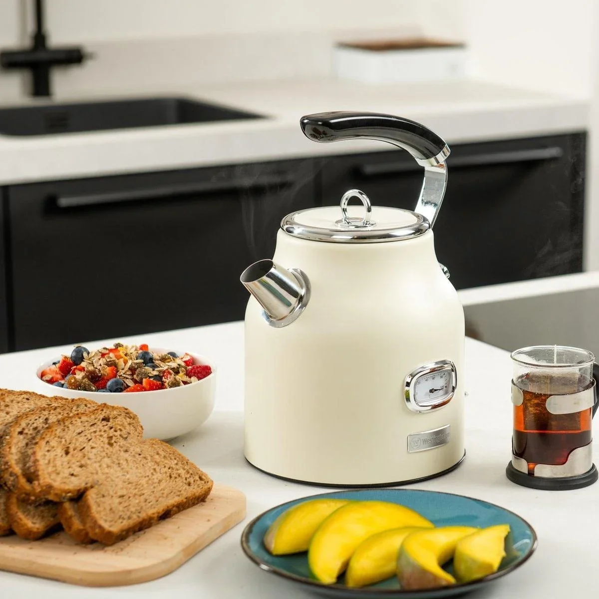 Retro-Wasserkocher - 1,7 Liter - Weiß - 3