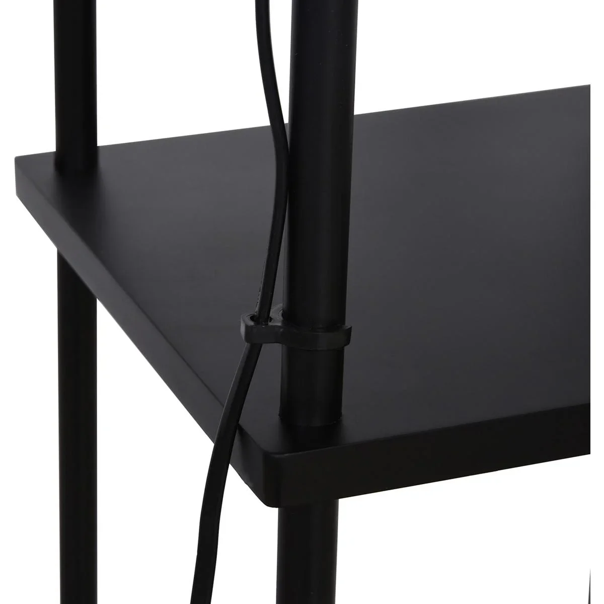 Stehlampe mit Ablagefläche Schwarz+Cremeweiß - 2