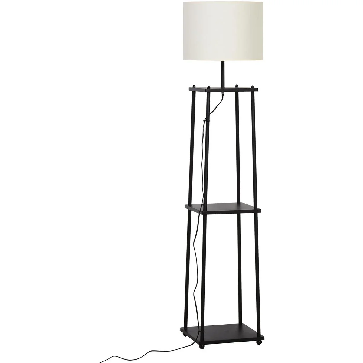 Stehlampe mit Ablagefläche Schwarz+Cremeweiß - 3