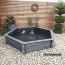 Sechseck-Hochteich 200 cm Solar, grau - 0