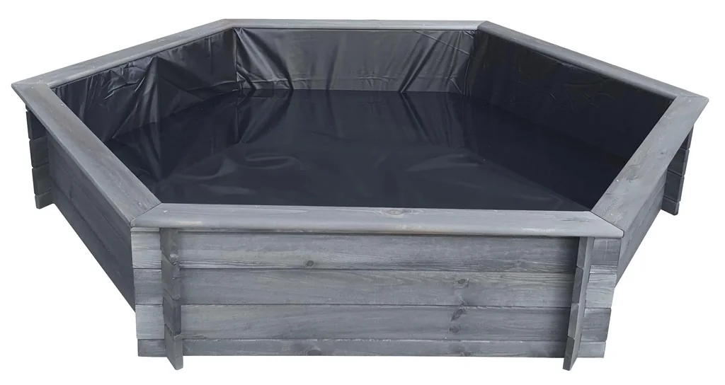 Sechseck-Hochteich 200 cm Solar, grau - 1