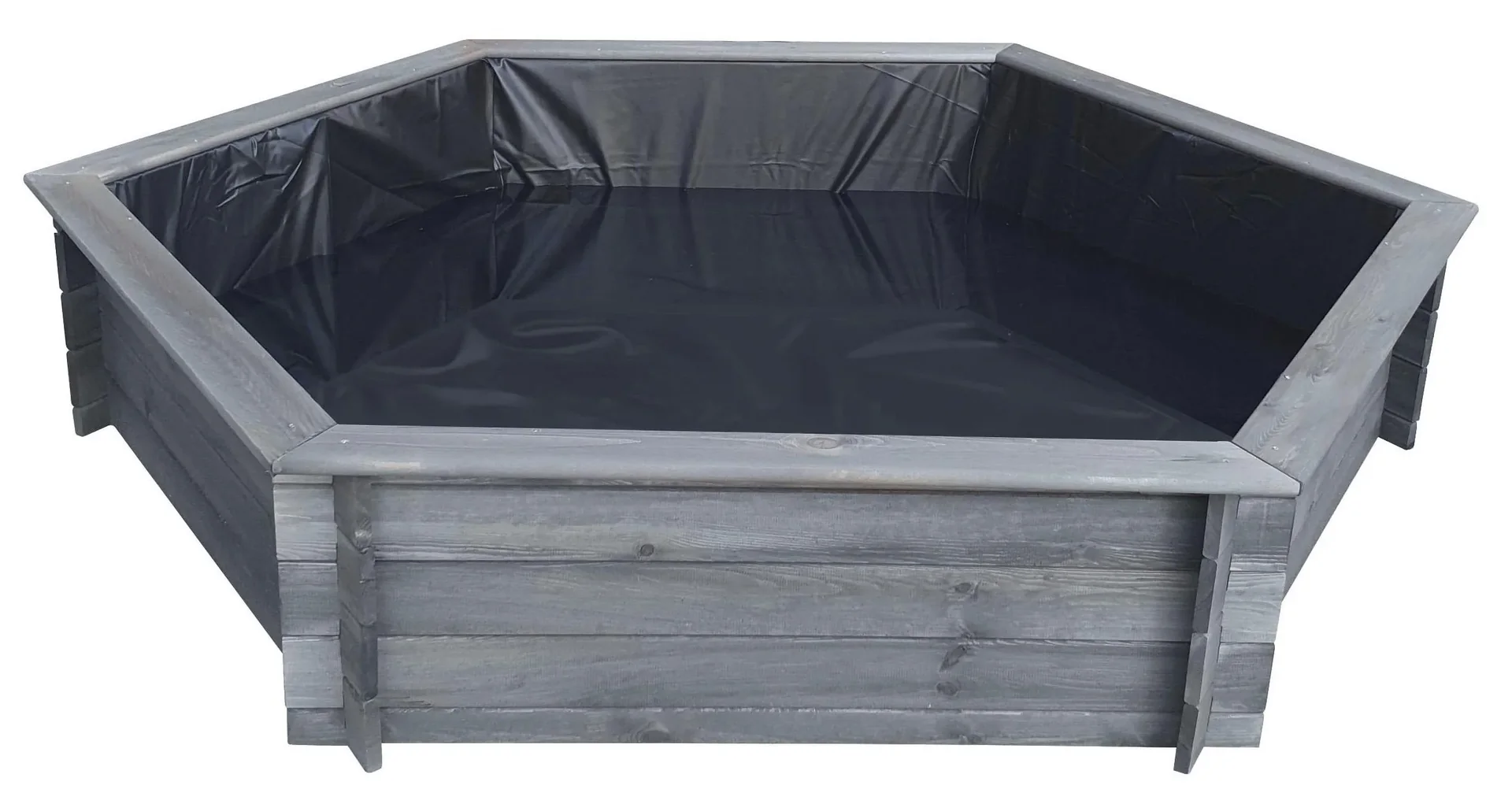 Sechseck-Hochteich 200 cm Solar, grau - 1