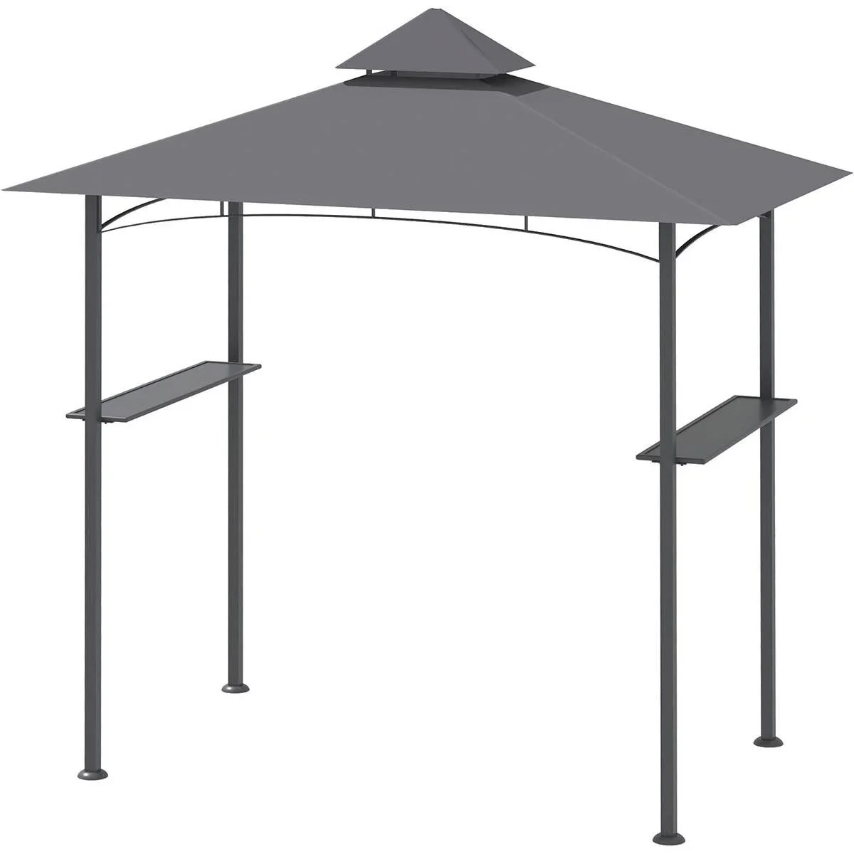 Grillpavillon mit 2 Seitenablagen aus Stahleisen - 0