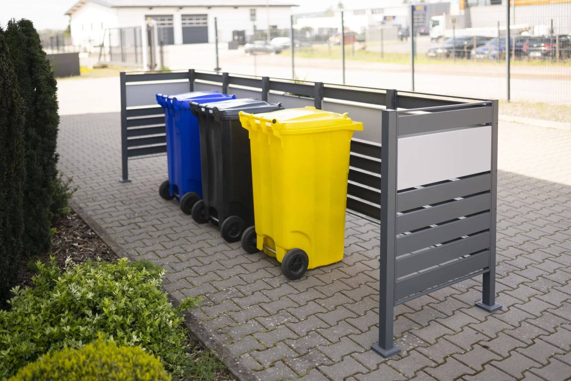 Mülltonnenverkleidung Planum 5er Box, 120 cm, antharzit - 3