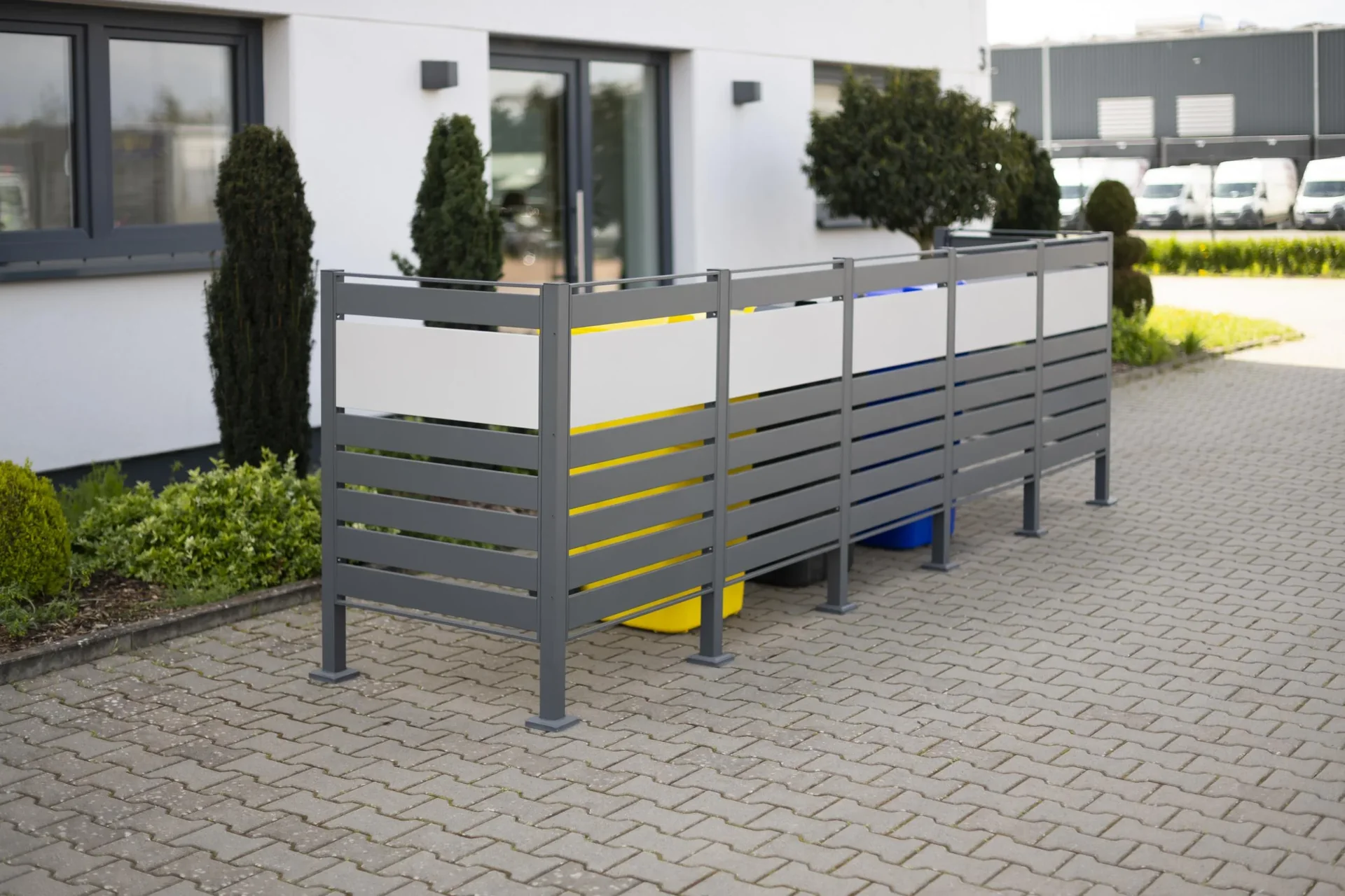 Mülltonnenverkleidung Planum 5er Box, 120 cm, antharzit - 6