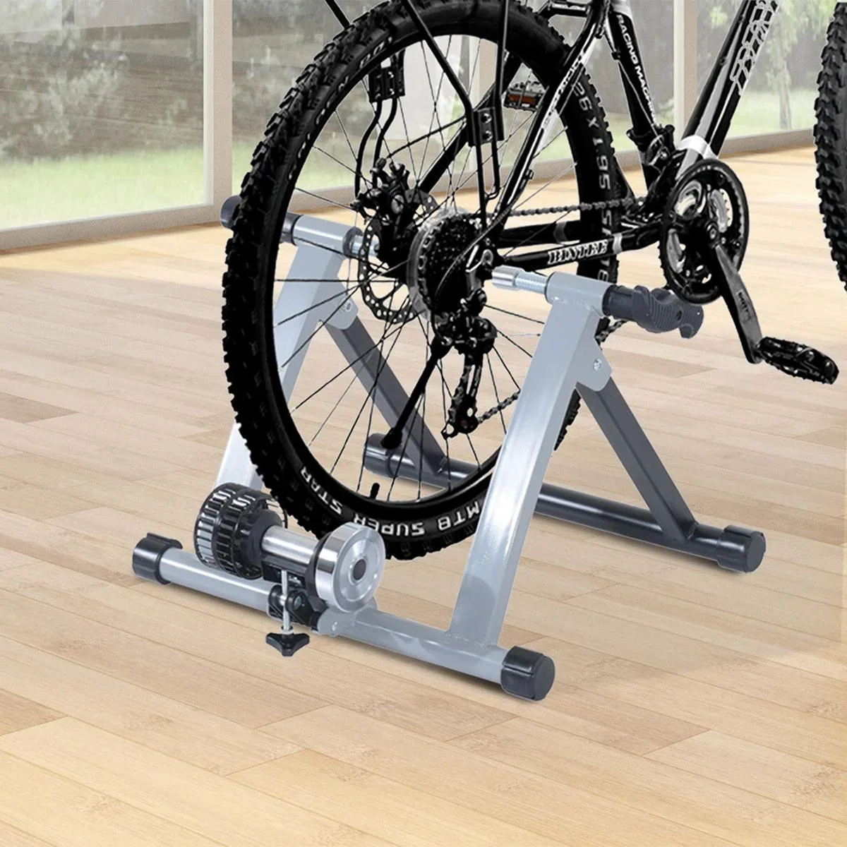 Heimtrainer mit Luftwiderstandsbremse silber/schwarz - 0