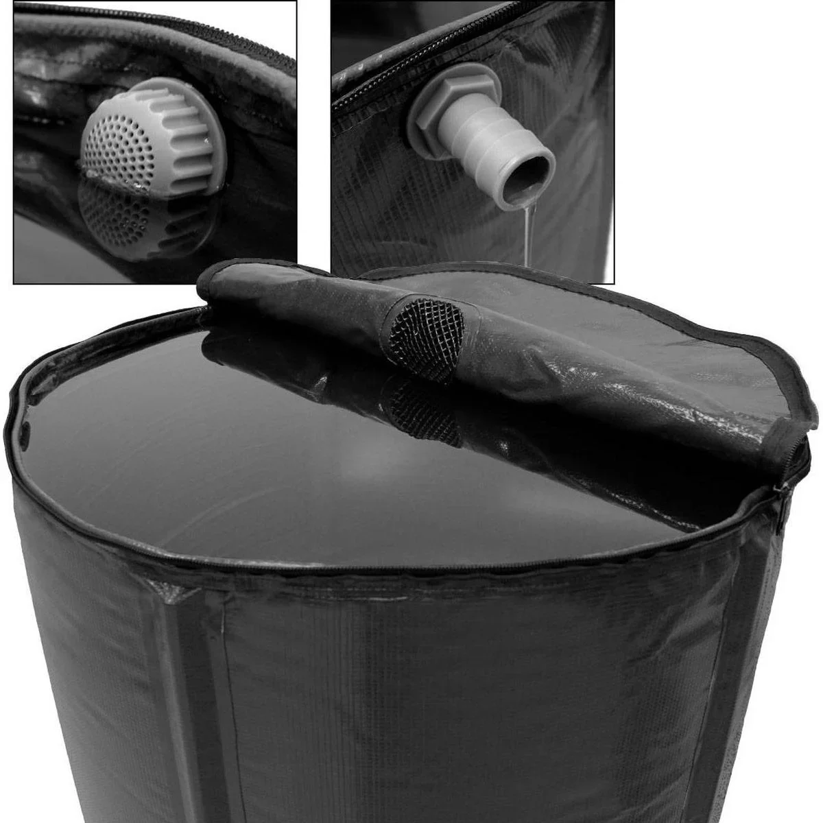NL Zusammenklappbare Regentonne - 500L - PVC - 80 x 80 x 98 cm - 0