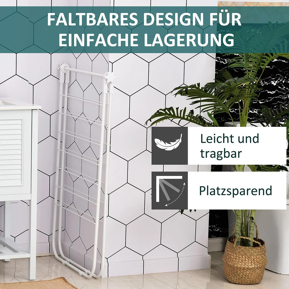 Wäscheständer klappbar weiß - 2
