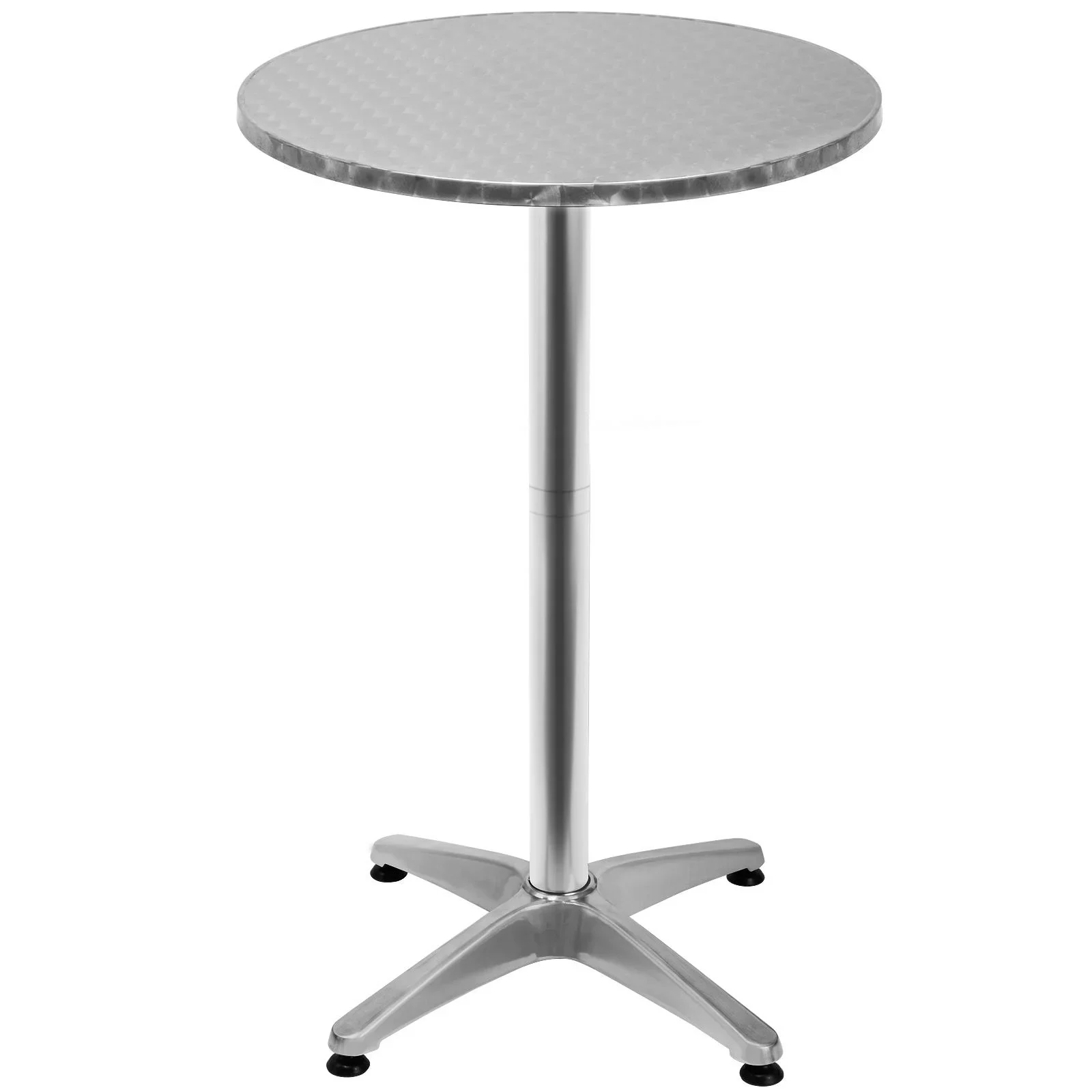 Barttisch aus Edelstahl, höhenverstellbar und faltbar, Ø 60 cm - 0