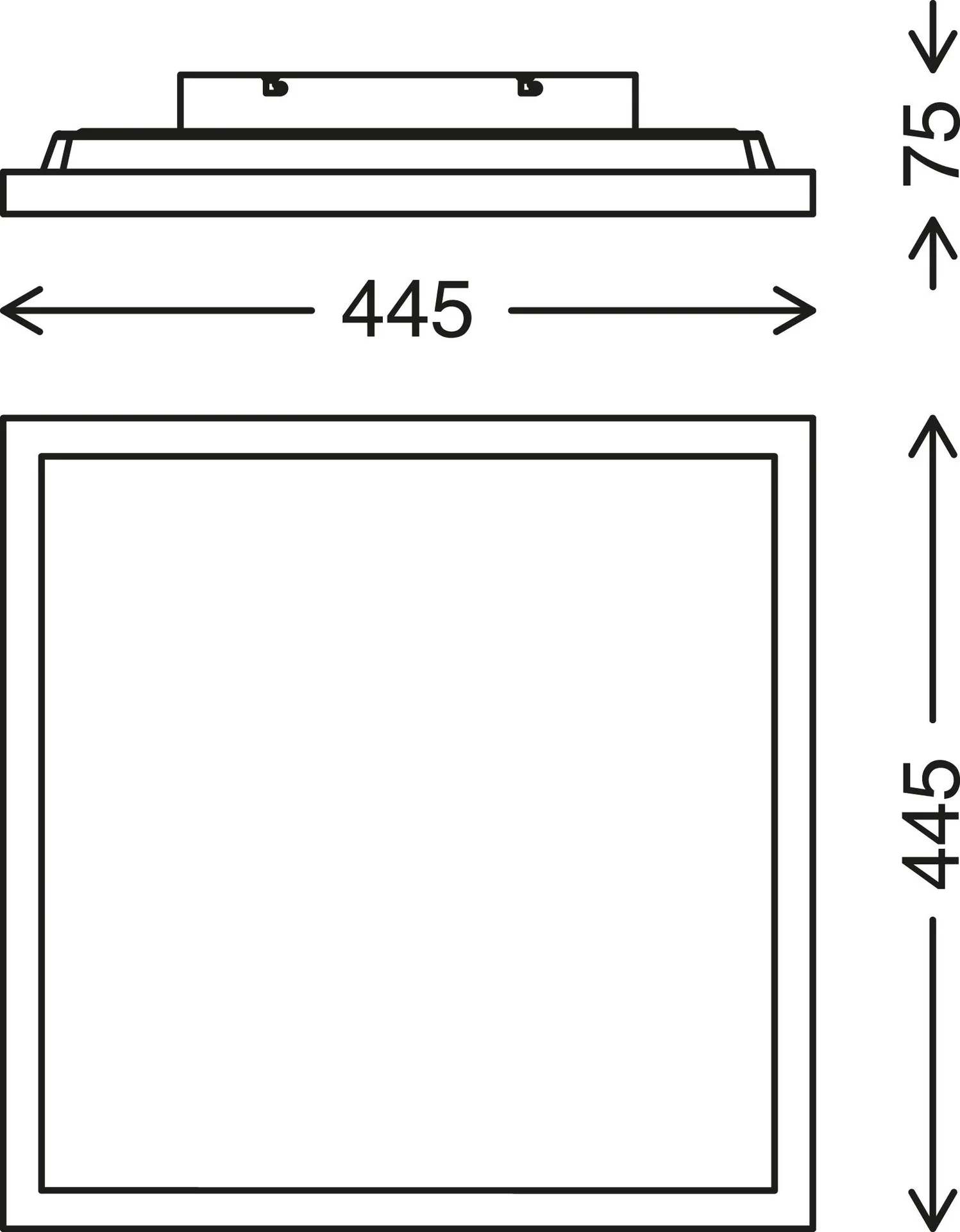 LED Deckenleuchte, viereckig, 44,5 cm CCT, 24 Watt, schwarz - 2