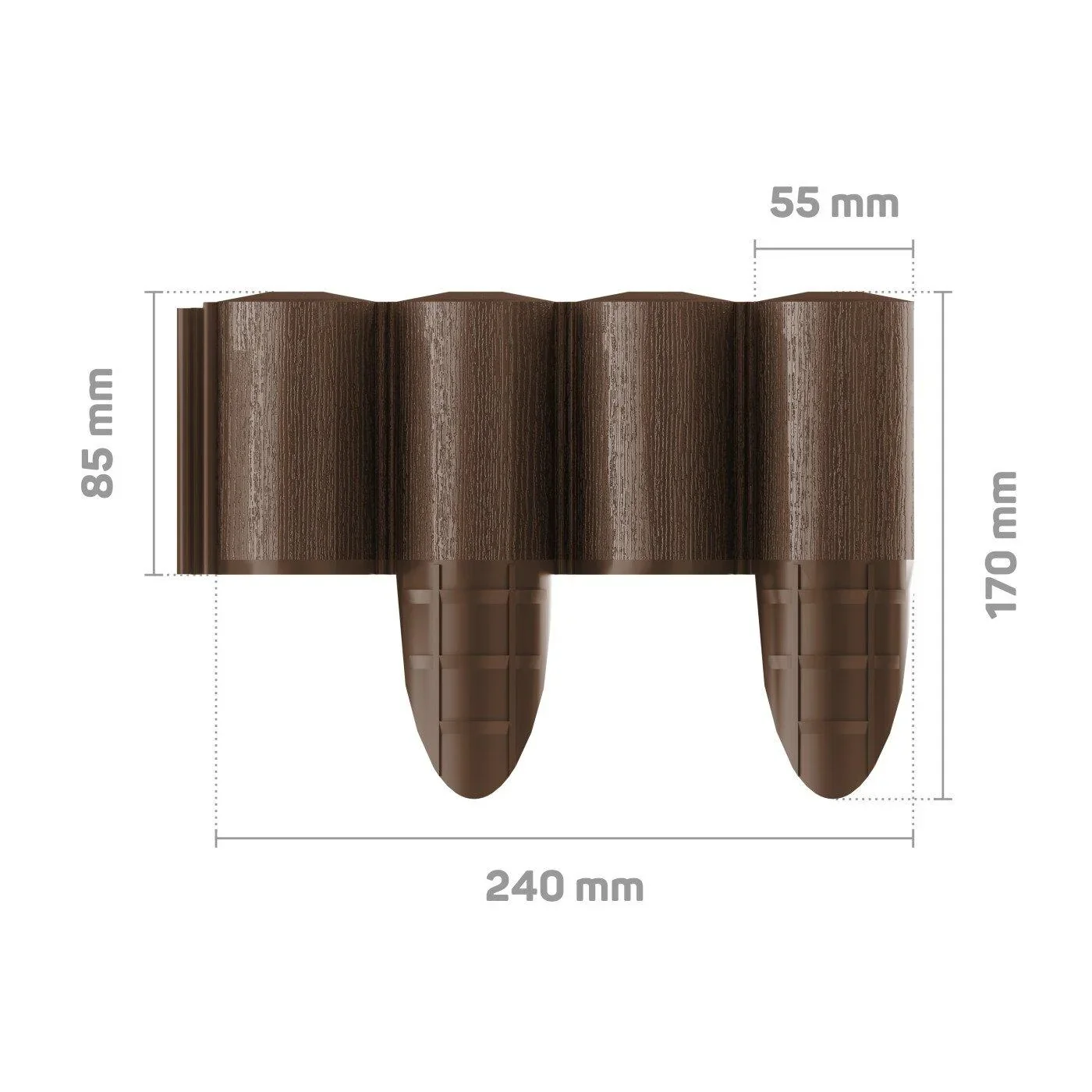 Gartenpalisade 2,4 m ECO braun - 1