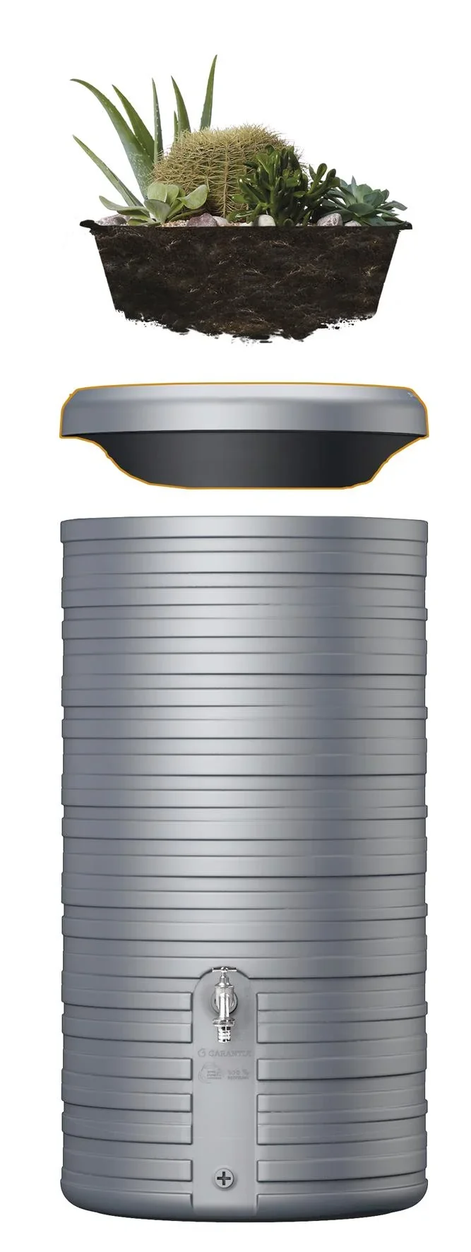 Regenspeicher / Regentonne NORDIC 2in1 300 L, steingrau - 1