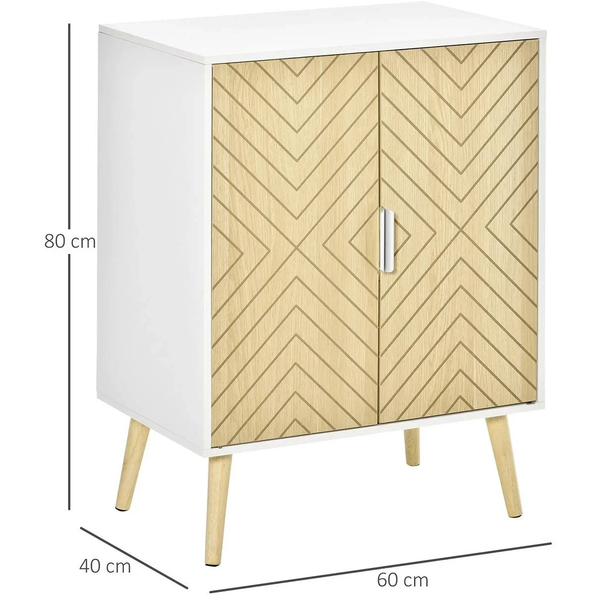Sideboard Kommode Beistellschrank mit 2 Einlegeboden Lagerschrank Aufbewahrungsschrank Küchenschrank Nachtschrank verste - 2