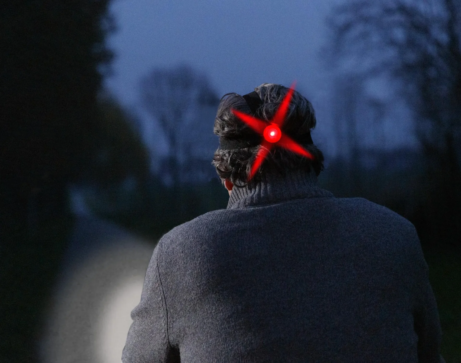 Stirnlampe mit COB LED und Rücklicht - 1