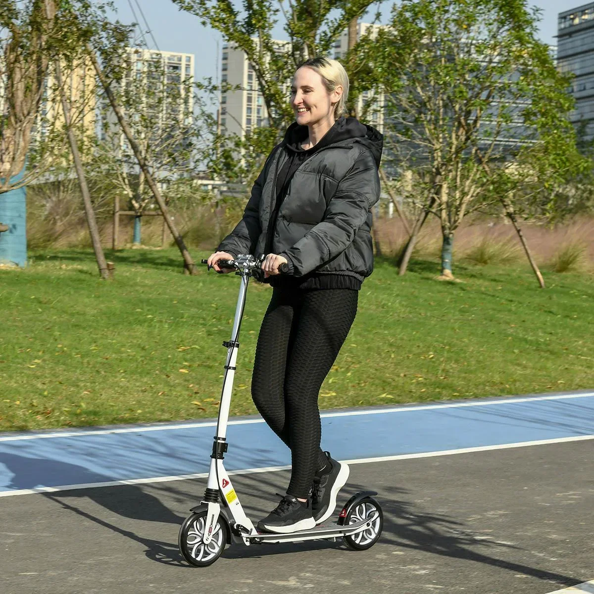 Scooter Kickscooter faltbar Roller Tretroller mit 200 mm rutschfesten Reifen für Erwachsene Kinder Teenager ab 14 Jahren - 3