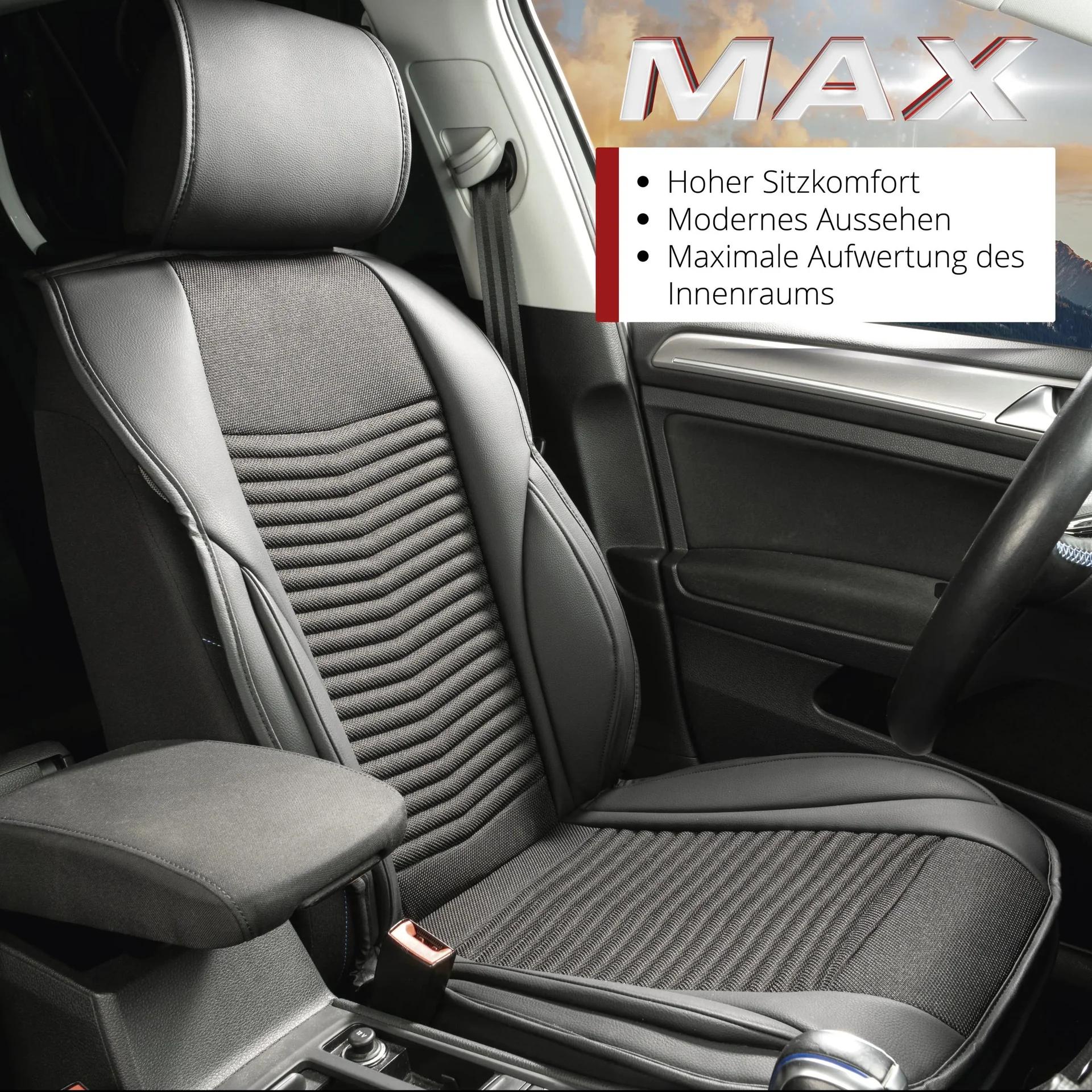 PKW Sitzauflage Max, Auto-Sitzaufleger schwarz - 1