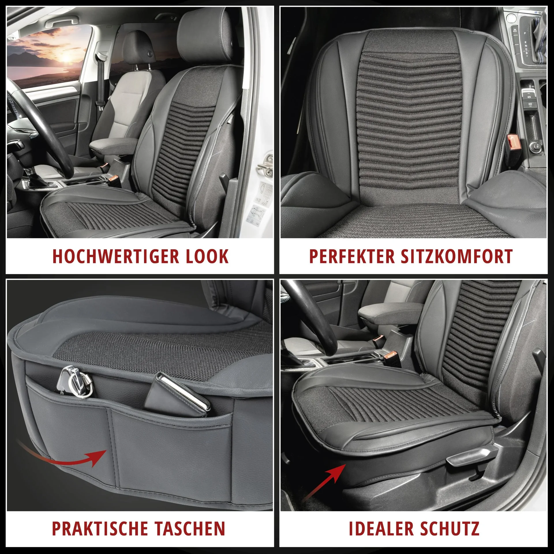 PKW Sitzauflage Max, Auto-Sitzaufleger schwarz - 4