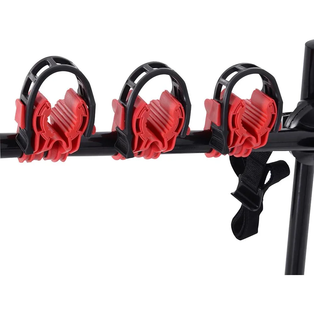 Fahrradträger Fahrradheckträger für 3 Fahrräder Heckträger faltbar Metall + Kunststoff Schwarz + Rot - 2