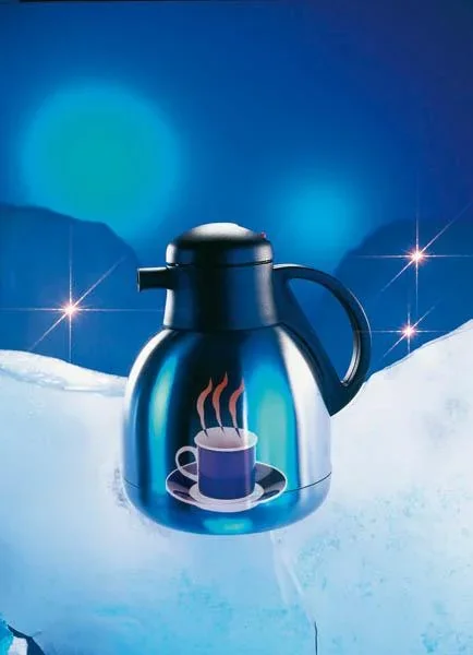 Edelstahl Isolierkanne, 2,0 Liter, Höhe mit Deckel 27 cm, ohne Deckel 24,5 cm - 1