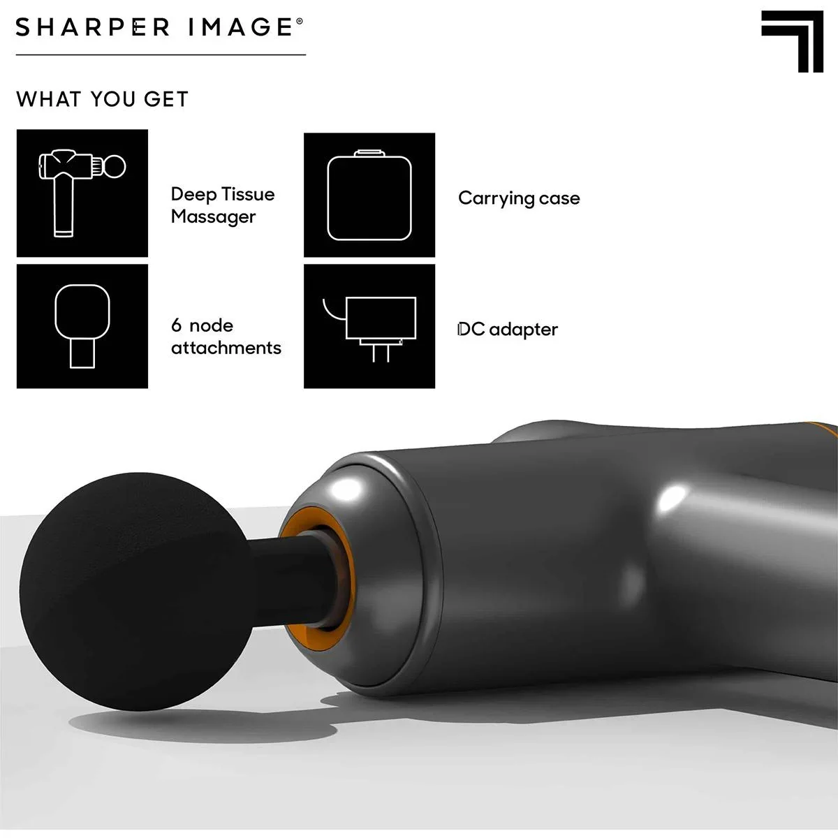 Sharper Image - Deep Tissue Pro - Massagepistole - 6 Aufsätze - 3