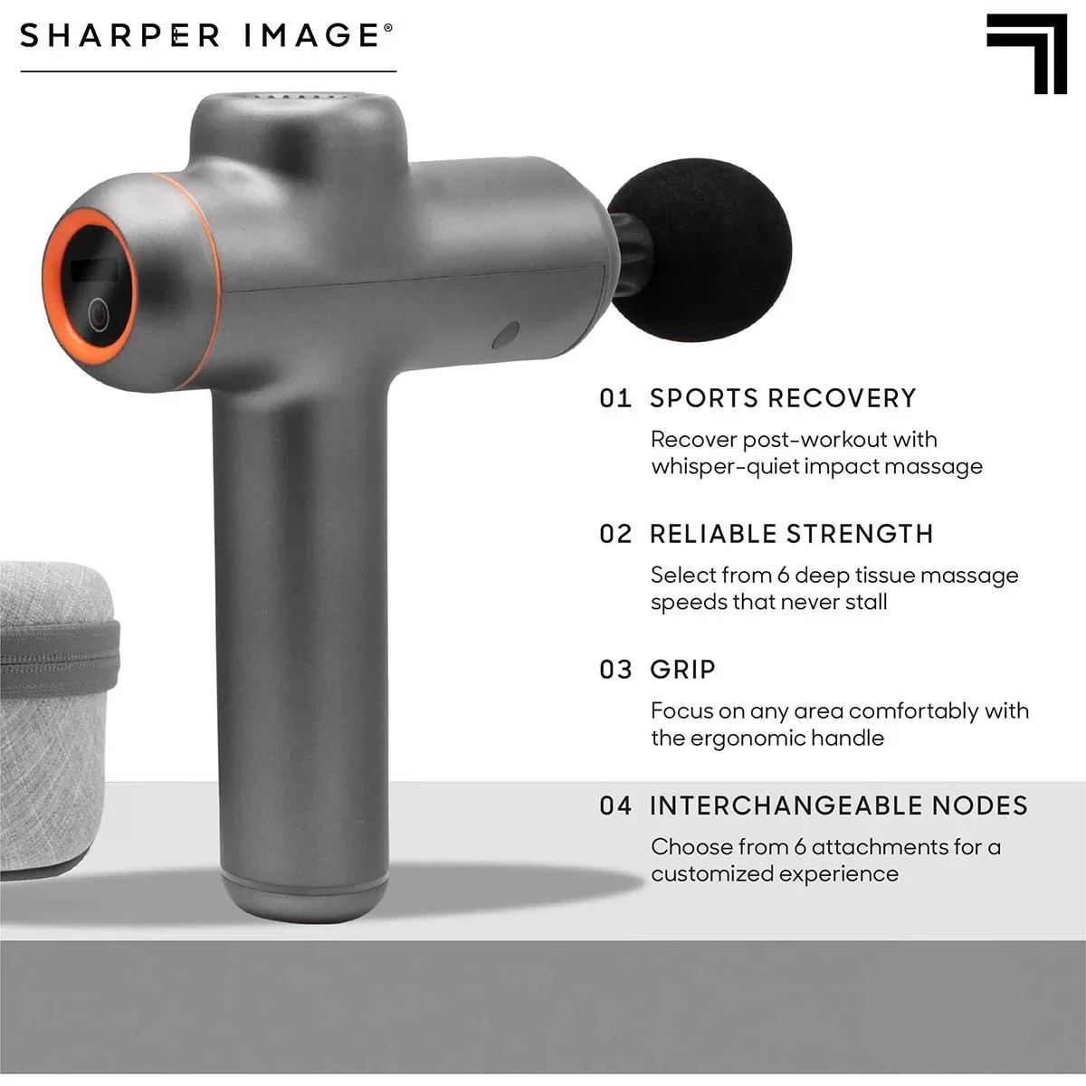 Sharper Image - Deep Tissue Pro - Massagepistole - 6 Aufsätze - 5