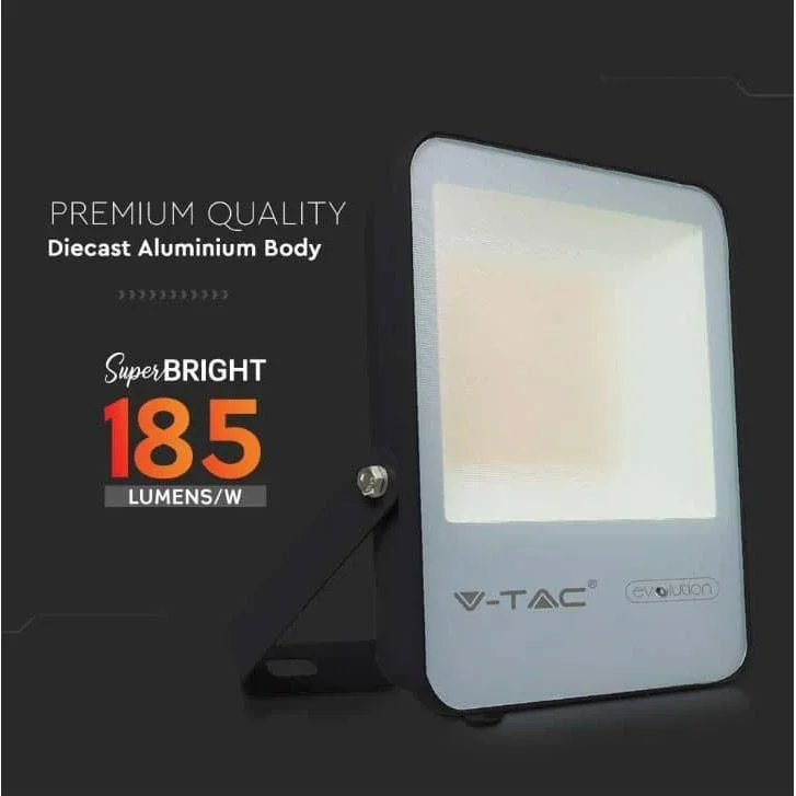 VT-50185 LED-Flutlicht - 50 W - 7870 Lm - 4000K - schwarz - Extra effizient - 0