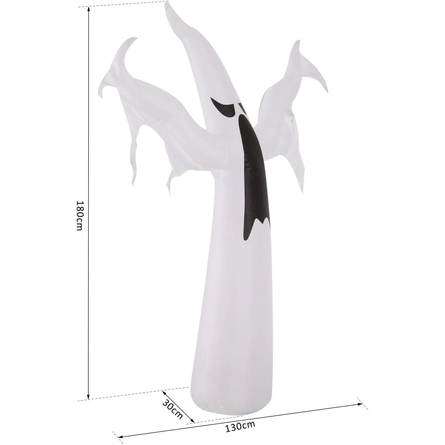 Halloween Dekoration Selbstaufblasender Geist LED Beleuchtet Weiß - 1