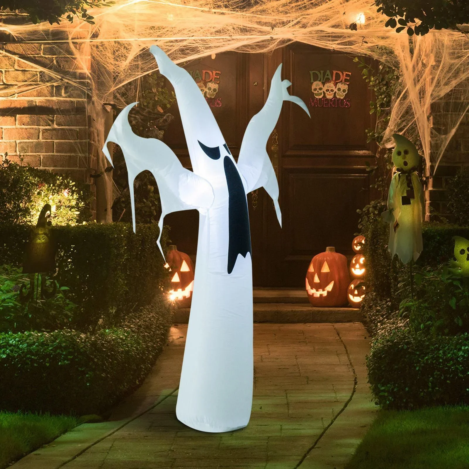 Halloween Dekoration Selbstaufblasender Geist LED Beleuchtet Weiß - 2