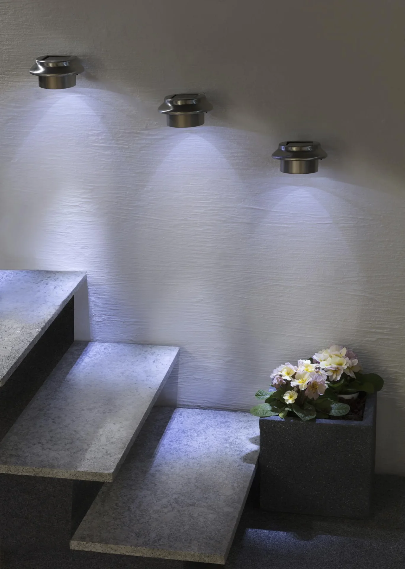 Solar Dachrinnenleuchten aus Edelstahl - 3er Set - 0