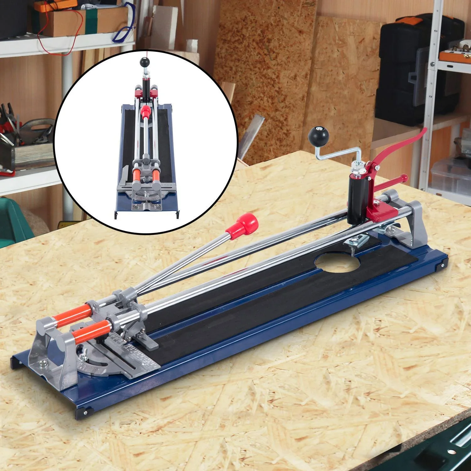 Fliesenschneider 3 in 1 mit Lochbohrvorrichtung Schnittlänge 600mm - 0