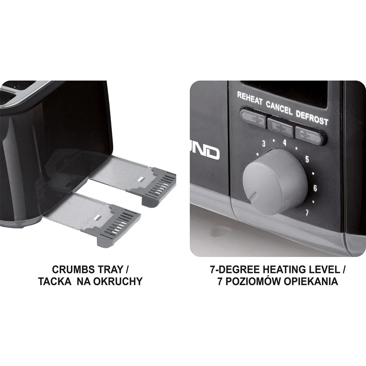 Toaster - 1500W - 4 Scheiben auf einmal - 7 Heizstufen - 5