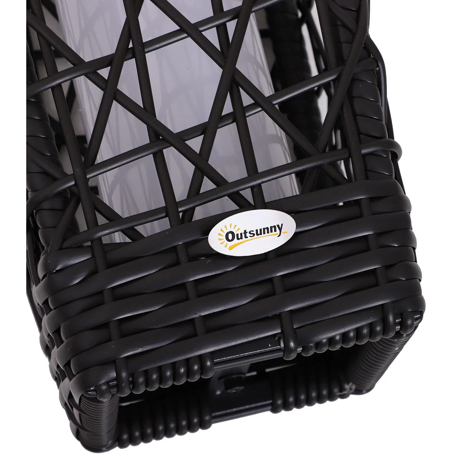 Solarlampe Rattan Gartenlampe Wegbeleuchtung Lichtsensor automatisch wasserdicht kaffeebraun L19 x B19 x H68 cm - 3