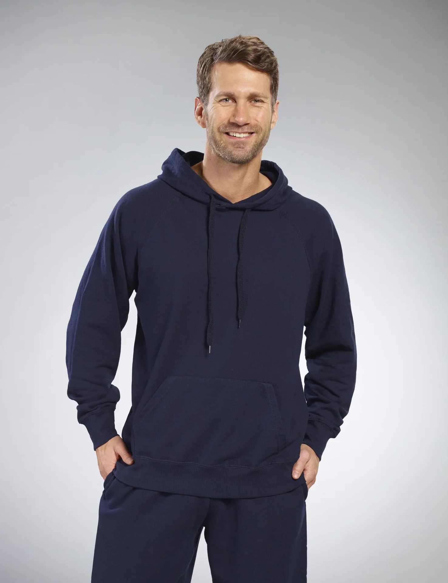 Hoody mit Kängurutasche, Farbe marine, Gr.L - 4