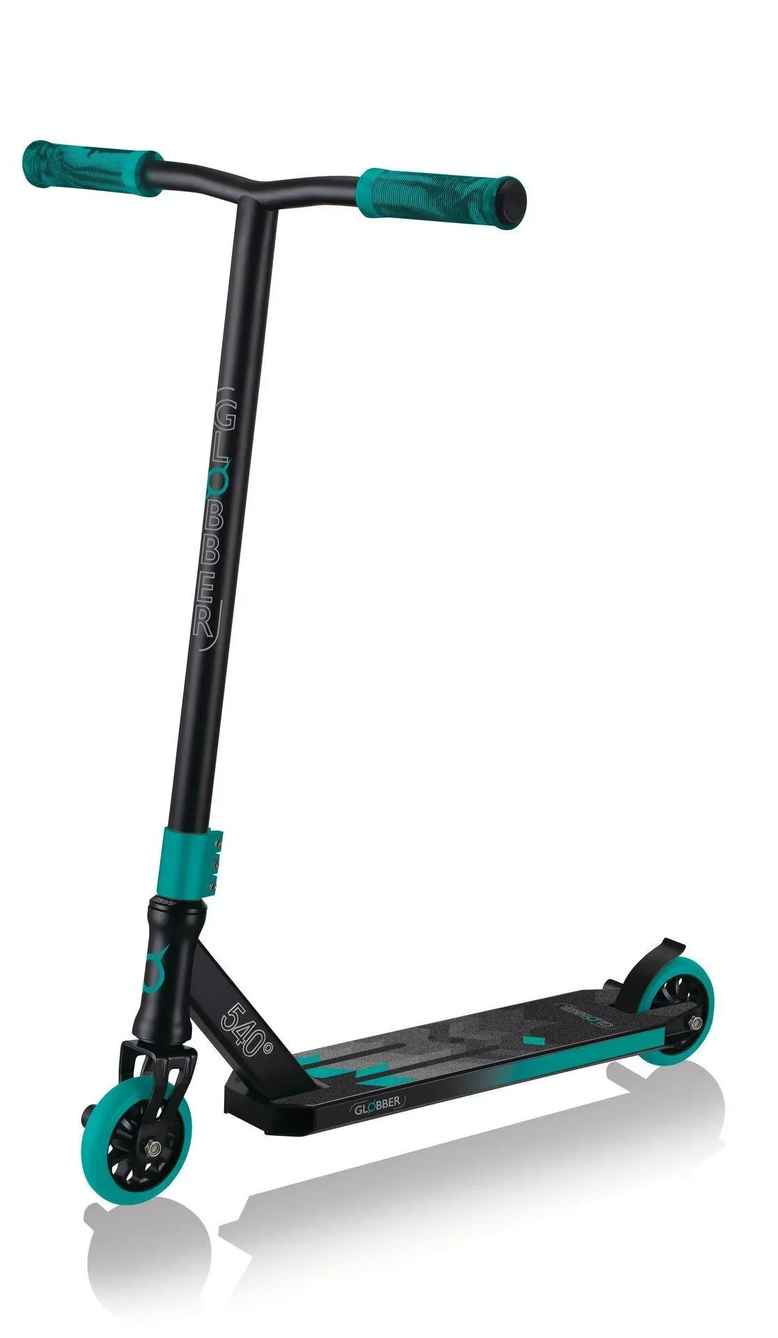 STUNTSCOOTER GS 540   Freestyle Kickroller, 100 mm, ABEC 7, verstärkter Lenker, 360°- Lenkung, schwarz-türkis - 4