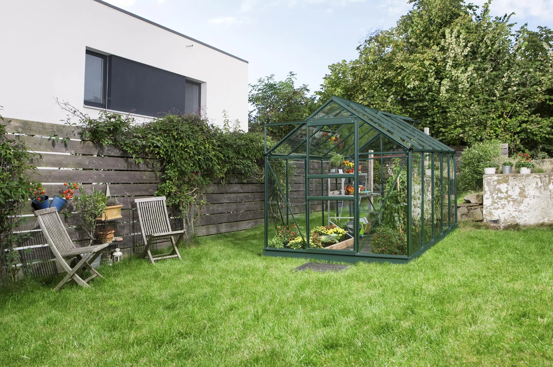Gewächshaus Venus 6200 ESG 3 mm, Farbe smaragd - 0