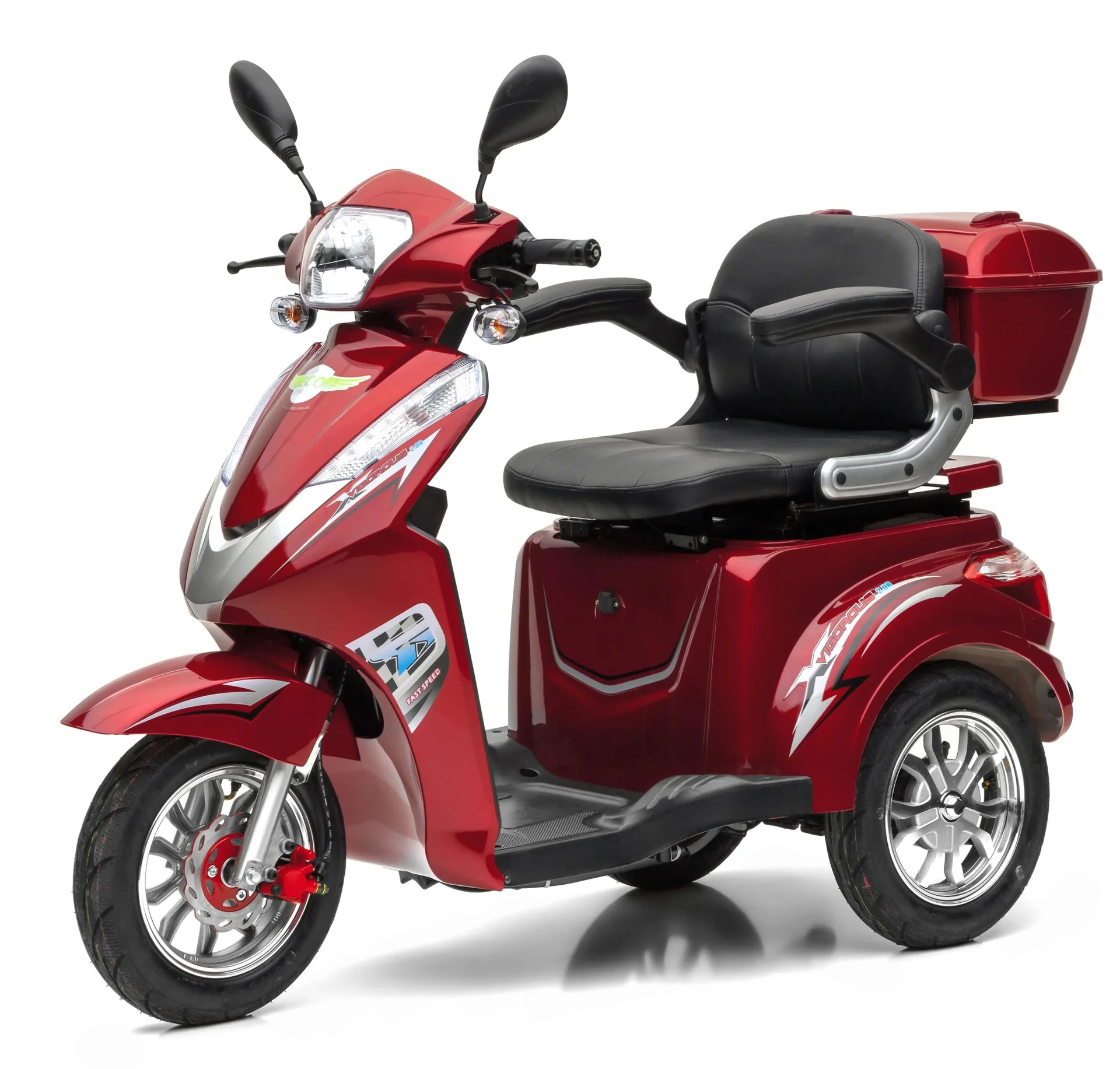 Elektro Dreirad rot - herausnehmbarer Li-Io Akku 20 Ah - 25 km/h - Seniorenmobil - 4