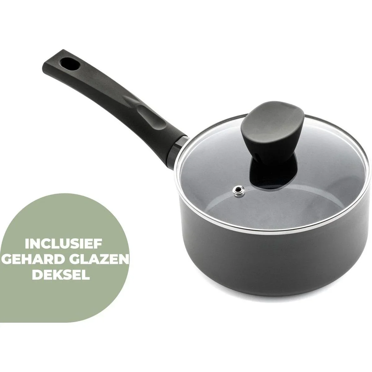 Kochtopf mit Deckel - 18 cm - Schwarz - 5