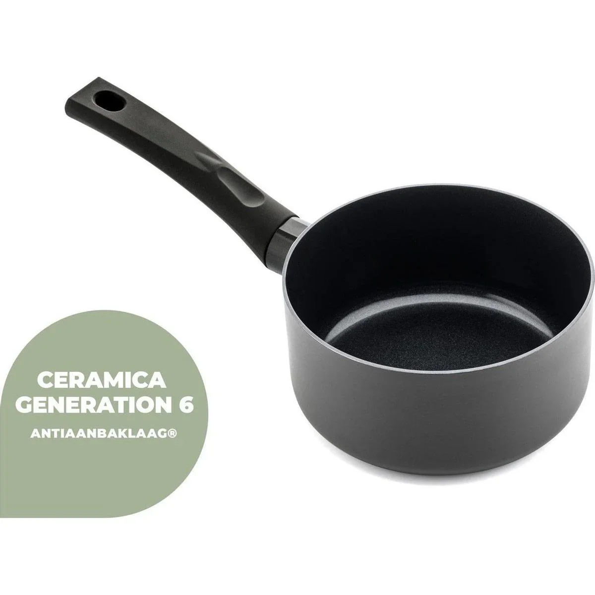 Kochtopf mit Deckel - 18 cm - Schwarz - 6