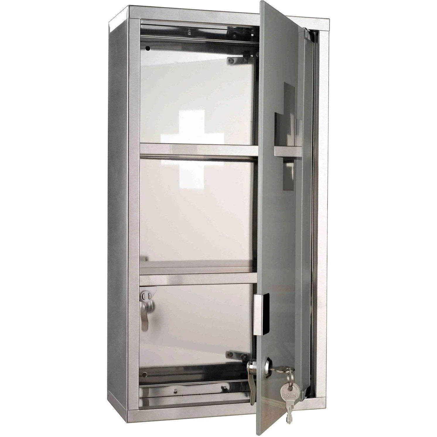 Medizinschrank Medikamentenschrank Arzneischrank 3 Fächer Edelstahl - 6