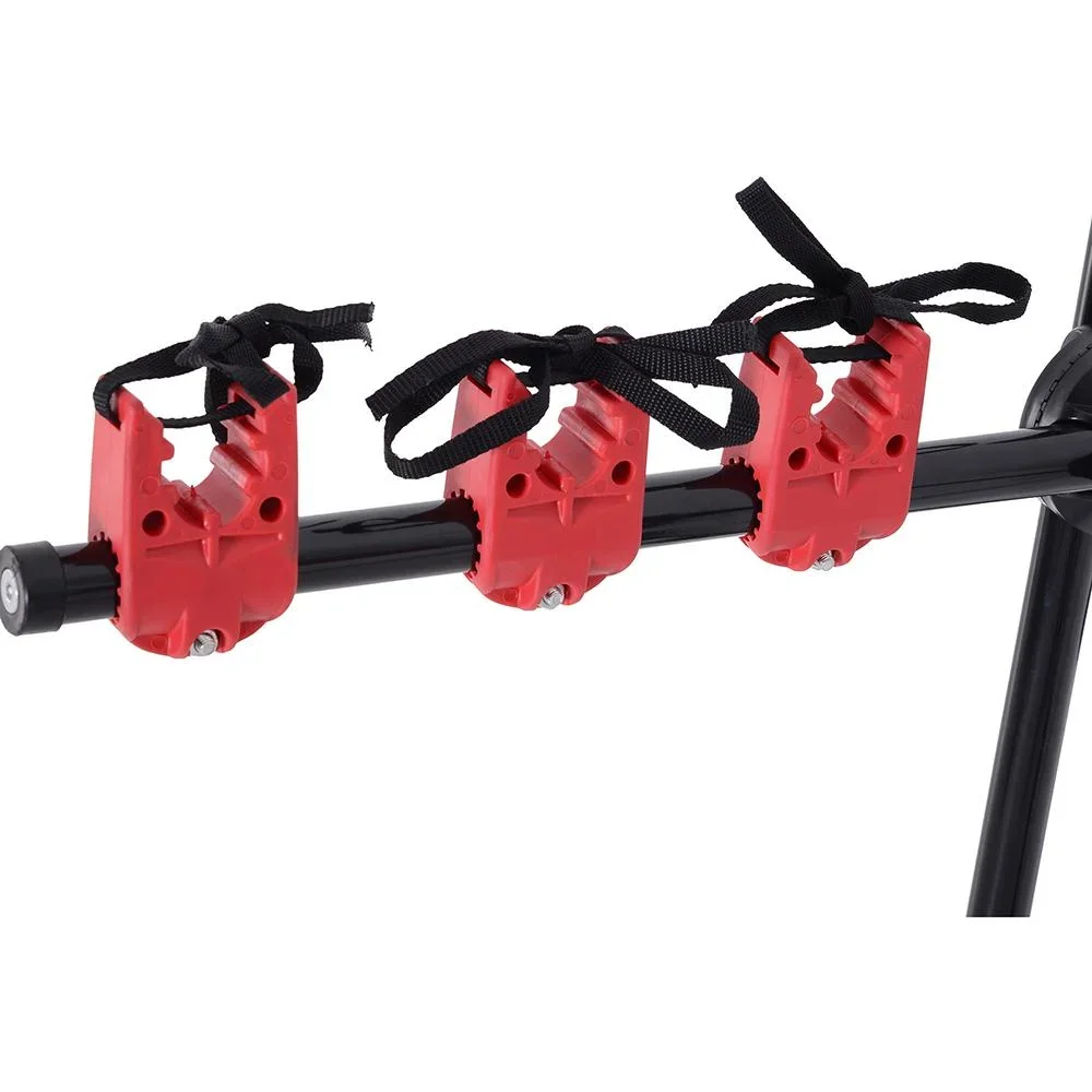 Fahrradheckträger für 3 Fahrräder Fahrradträger Heckträger faltbar Metall + Kunststoff Schwarz + Rot - 0