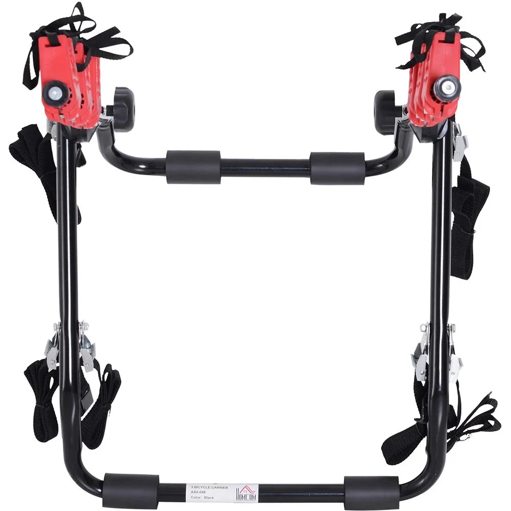 Fahrradheckträger für 3 Fahrräder Fahrradträger Heckträger faltbar Metall + Kunststoff Schwarz + Rot - 1
