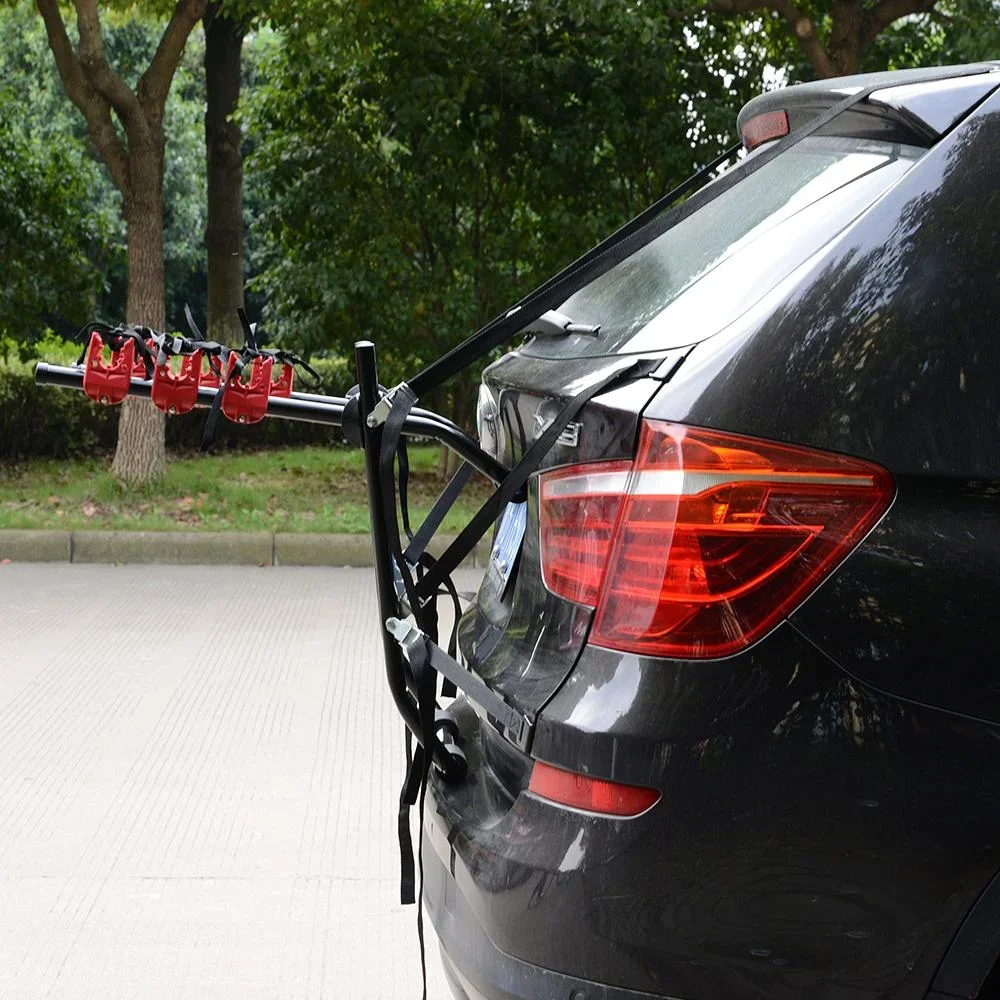Fahrradheckträger für 3 Fahrräder Fahrradträger Heckträger faltbar Metall + Kunststoff Schwarz + Rot - 4