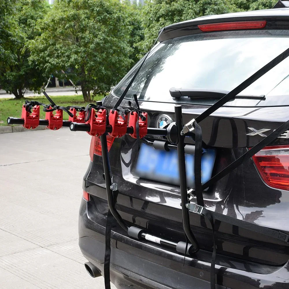 Fahrradheckträger für 3 Fahrräder Fahrradträger Heckträger faltbar Metall + Kunststoff Schwarz + Rot - 6
