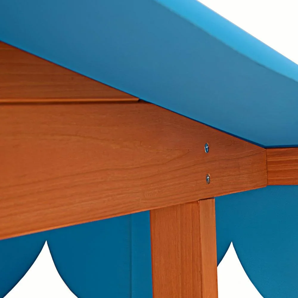 Sandkasten mit Spielhaus und Rollen - 130x130x143 cm - UV 50 - 5